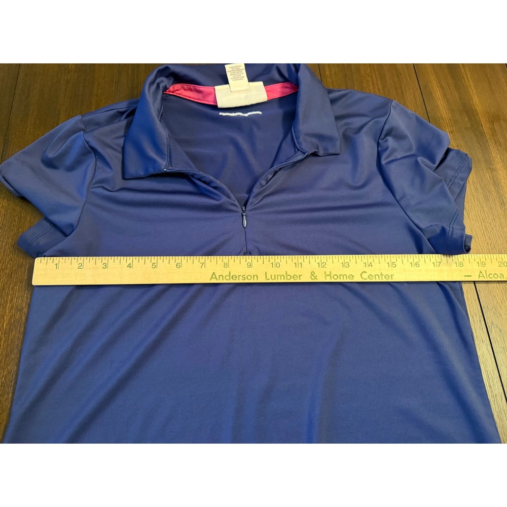 Tommy Bahama Golf Womens Blue Quarter Zip Short Sleeve Polo Shirt Size Large - Picture 5 of 7